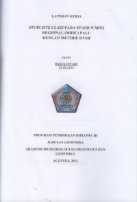 Image of STUDY SITE CLASS PADA STASIUN MINI REGIONAL (MRSC) PALU DENGAN METODE HVSR