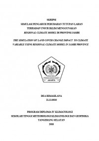 Image of SIMULASI PENGARUH PERUBAHAN TUTUPAN LAHAN TERHADAP UNSUR IKLIM MENGGUNAKAN REGIONAL CLIMATE MODEL DI PROVINSI JAMBI