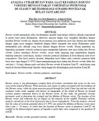 Image of ANALISA CURAH HUJAN PADA SAAT KEJADIAN BORNEO VORTEKS MENGGUNAKAN VORTISITAS POTENSIAL DI STASIUN METEOROLOGI SUPADIO PONTIANAK BULAN JANUARI 2015