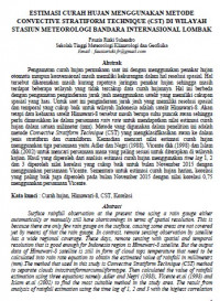 Image of ESTIMASI CURAH HUJAN MENGGUNAKAN METODE CONVECTIVE STRATIFORM TECHNIQUE (CST) DI WILAYAH STASIUN METEOROLOGI BANDARA INTERNASIONAL LOMBAK