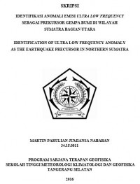 Image of IDENTIFIKASI ANOMALI EMISI ULTRA LOW FREQUENCY SEBAGAI PREKURSOR GEMPA BUMI DI WILAYAH SUMATRA BAGIAN UTARA