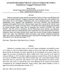 Image of ANALISIS KEJADIAN HUJAN SANGAT LEBAT DI CURUG (Studi Kasus Tanggal 9 Februari 2015)
