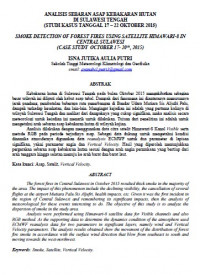 Image of ANALISIS SEBARAN ASAP KEBAKARAN HUTAN DI SULAWESI TENGAH (STUDI KASUS TANGGAL 17 – 22 OKTOBER 2015)