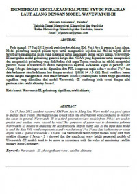 Image of IDENTIFIKASI KECELAKAAN KM.PUTRI AYU DI PERAIRAN LAUT ALANG DENGAN MODEL WAVEWATCH-III