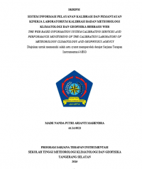 Image of SISTEM INFORMASI PELAYANAN KALIBRASI DAN PEMANTAUAN KINERJA LABORATORIUM KALIBRASI BADAN METEOROLOGI KLIMATOLOGI DAN GEOFISIKA BERBASIS WEB