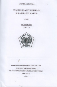 Image of ANALISIS KLASIFIKASI IKLIM DI KABUPATEN MAJENE