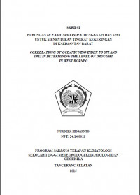 Image of JURNAL ANALISIS HUBUNGAN OCEANIC NINO INDEX DENGAN SPI DAN SPEI
DALAM MENENTUKAN TINGKAT KEKERINGAN
DI KALIMANTAN BARAT