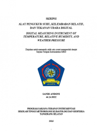 Image of JURNAL ALAT PENGUKUR SUHU, KELEMBABAN RELATIF, DAN TEKANAN UDARA  DIGITAL