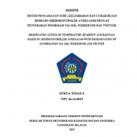 Image of SISTEM PENGAMATAN SUHU, KELEMBABAN DAN CURAH HUJAN BERBASIS MIKROKONTROLER ATMEGA2560 DENGAN PENYEBARAN INFORMASI VIA SMS, WEBSERVER DAN TWITTER
